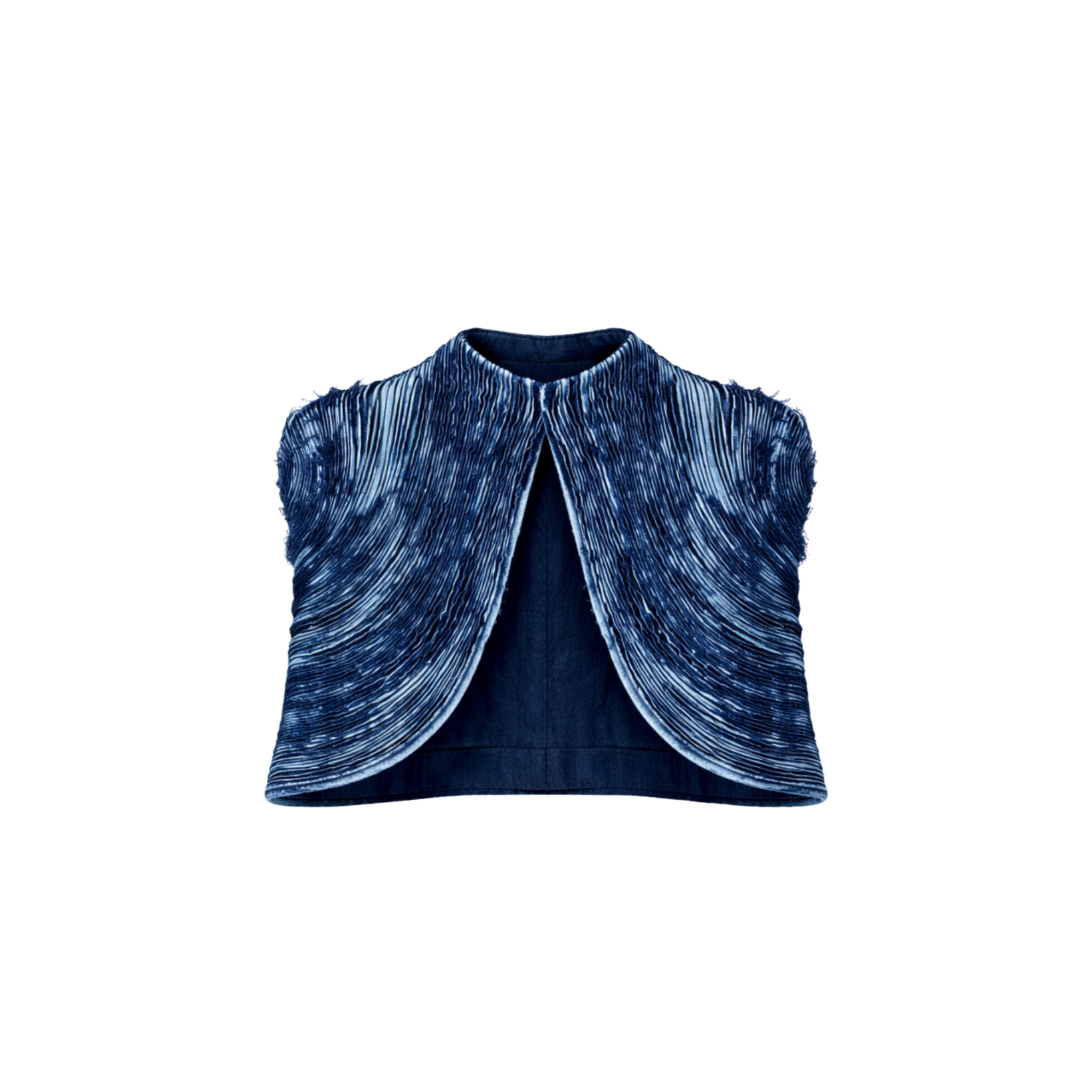 Chaleco Sobrepuesto Tiras Denim Azul
