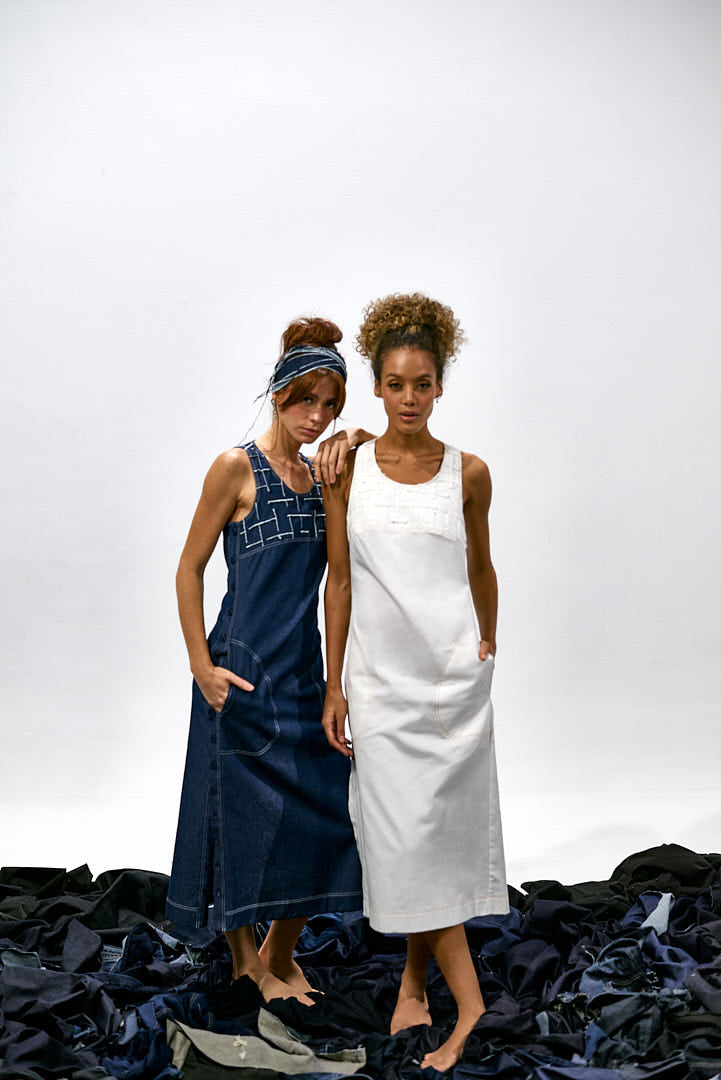 VESTIDO BOTONES AZUL