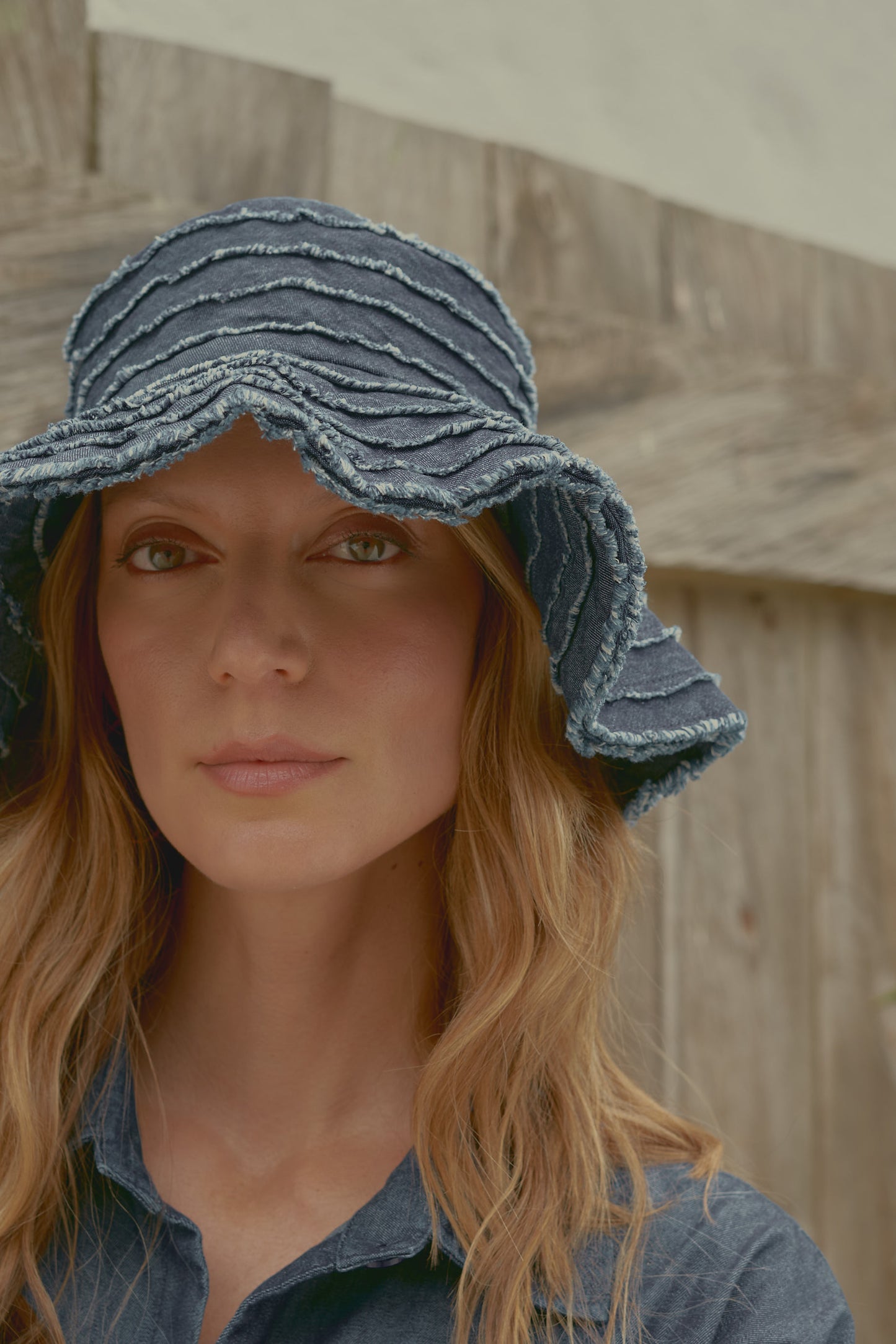 Sombrero Tiras Denim Azul