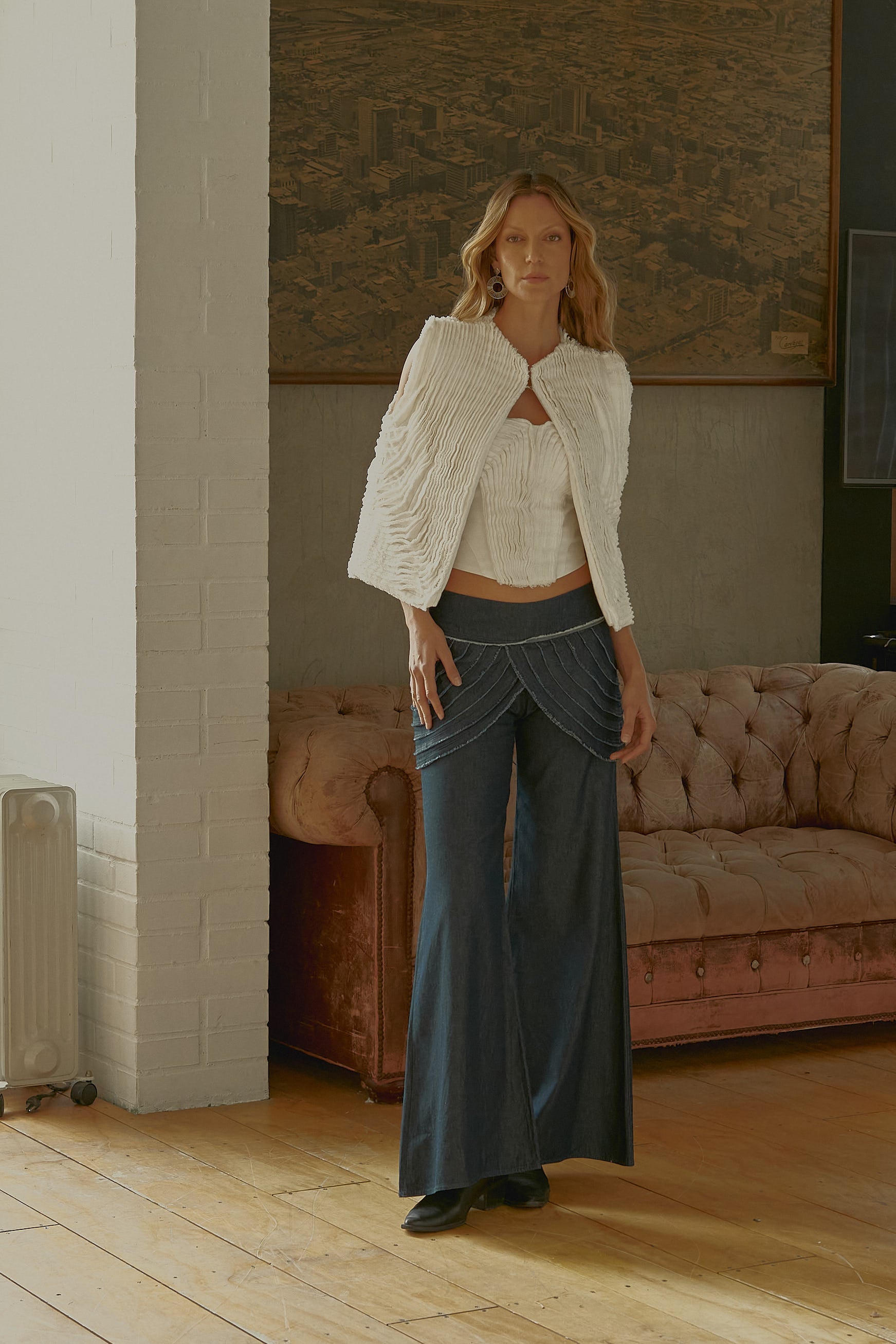 Pantalon Flap Sobrepuesto Denim