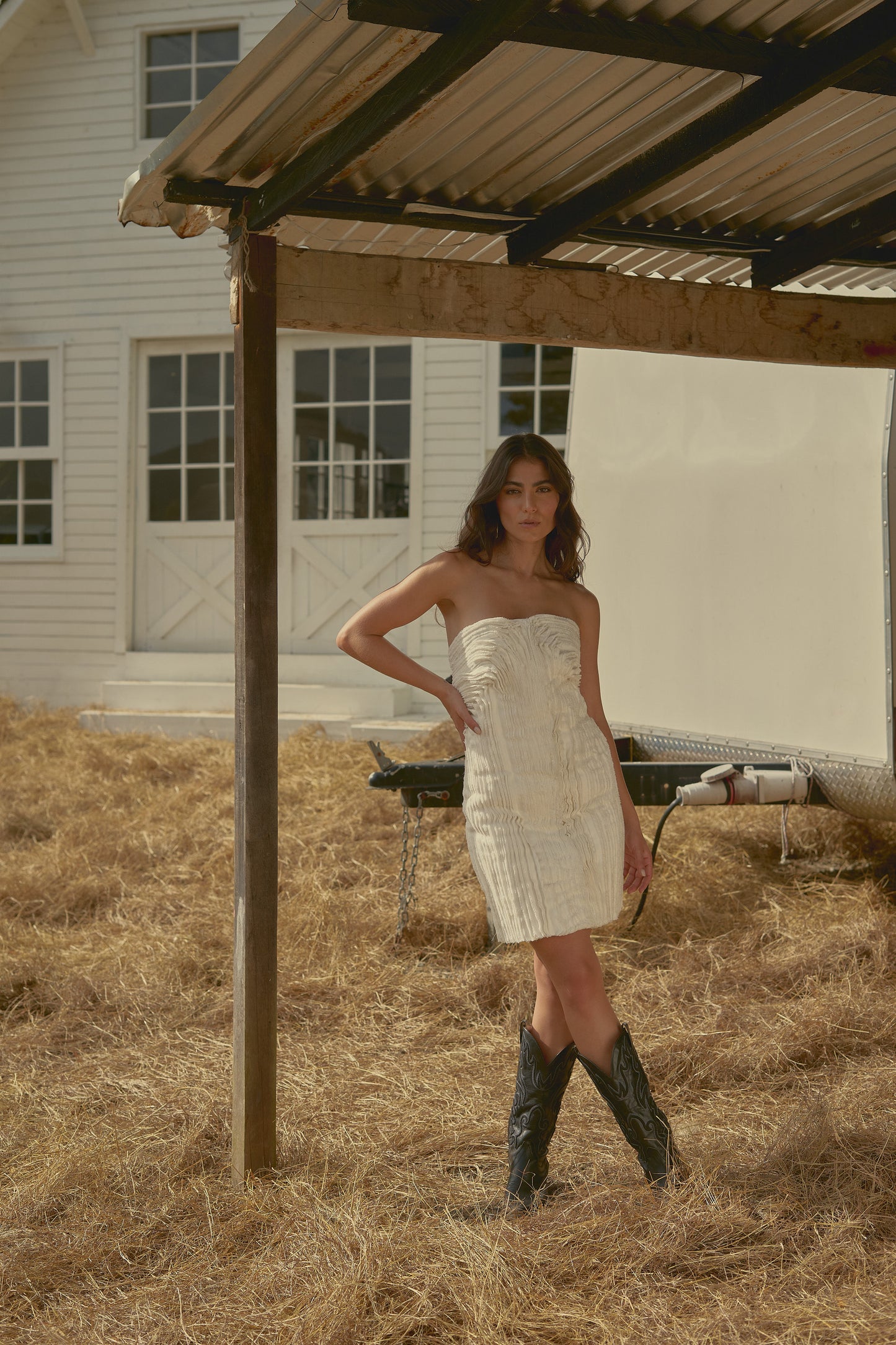 Vestido Strapless Denim