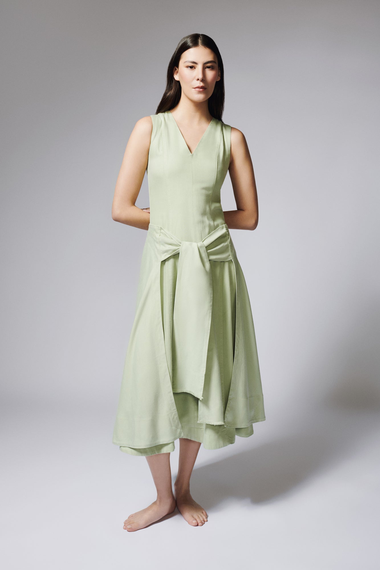 VESTIDO SOBREFALDA VERDE MANZANA