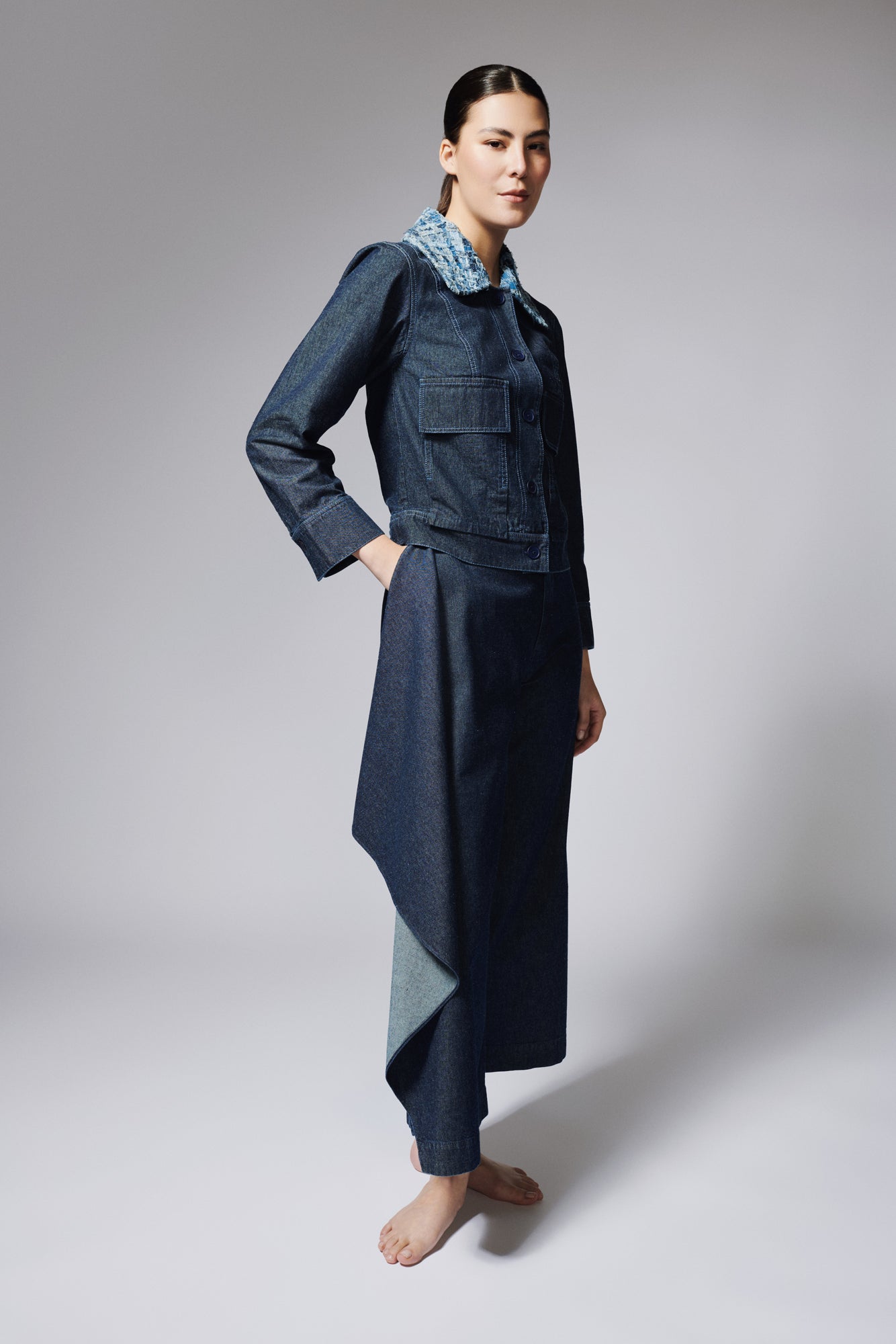 CHAQUETA CUELLO TEJIDO