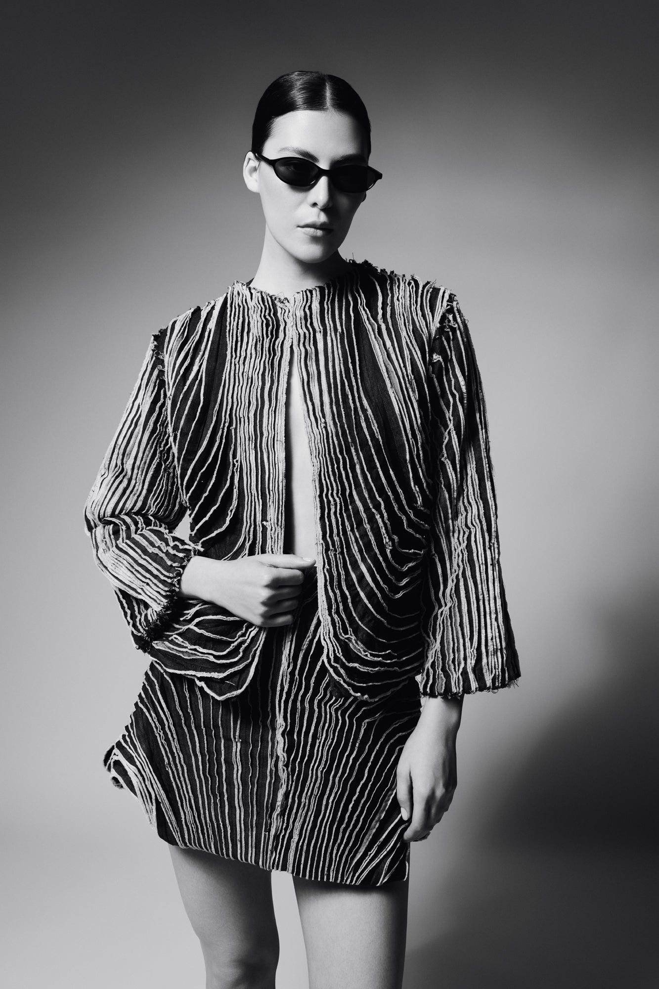 Falda Corta Tiras Negra