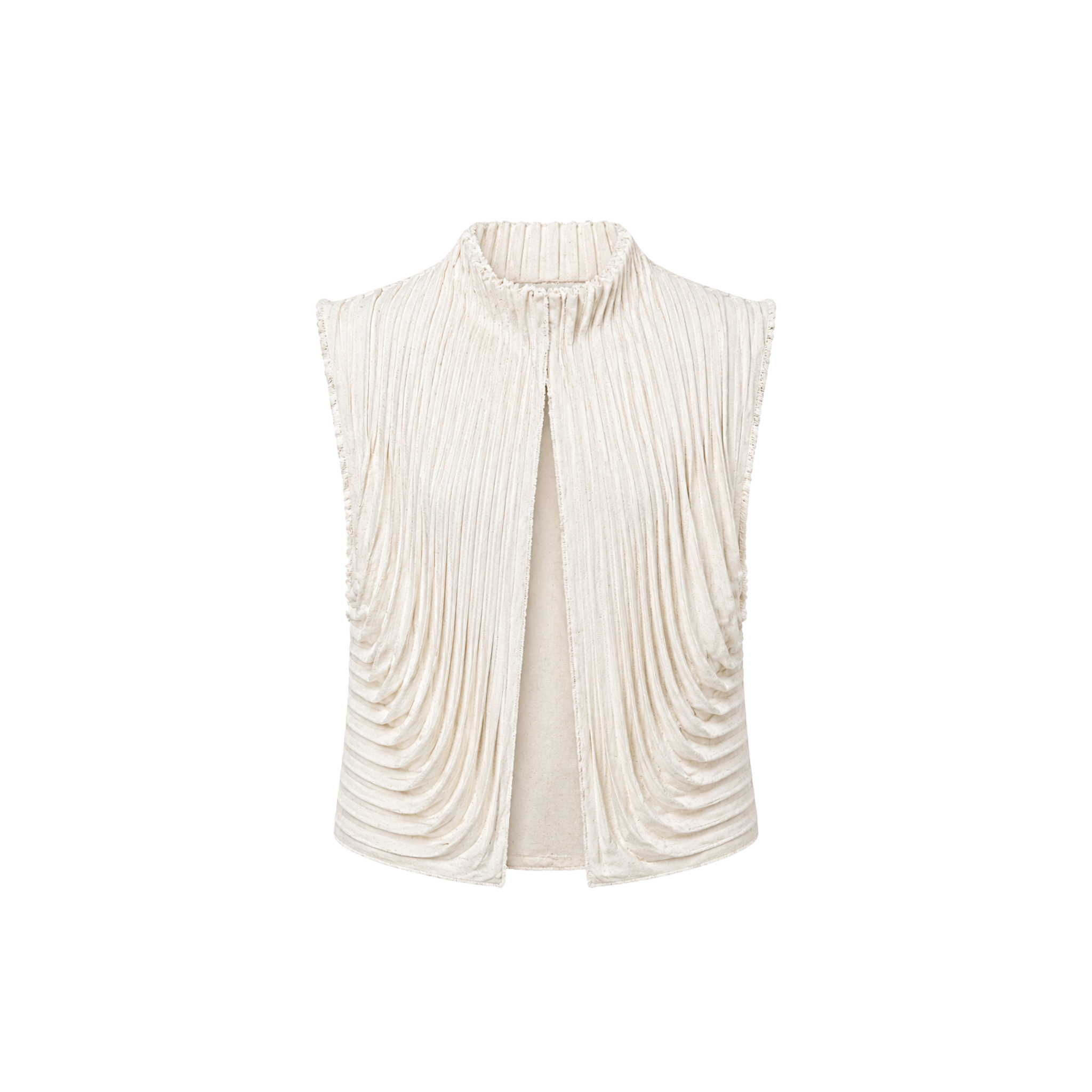 Weaving Vest Ivory Denim