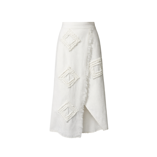 Falda Wrap Espirales Marfil