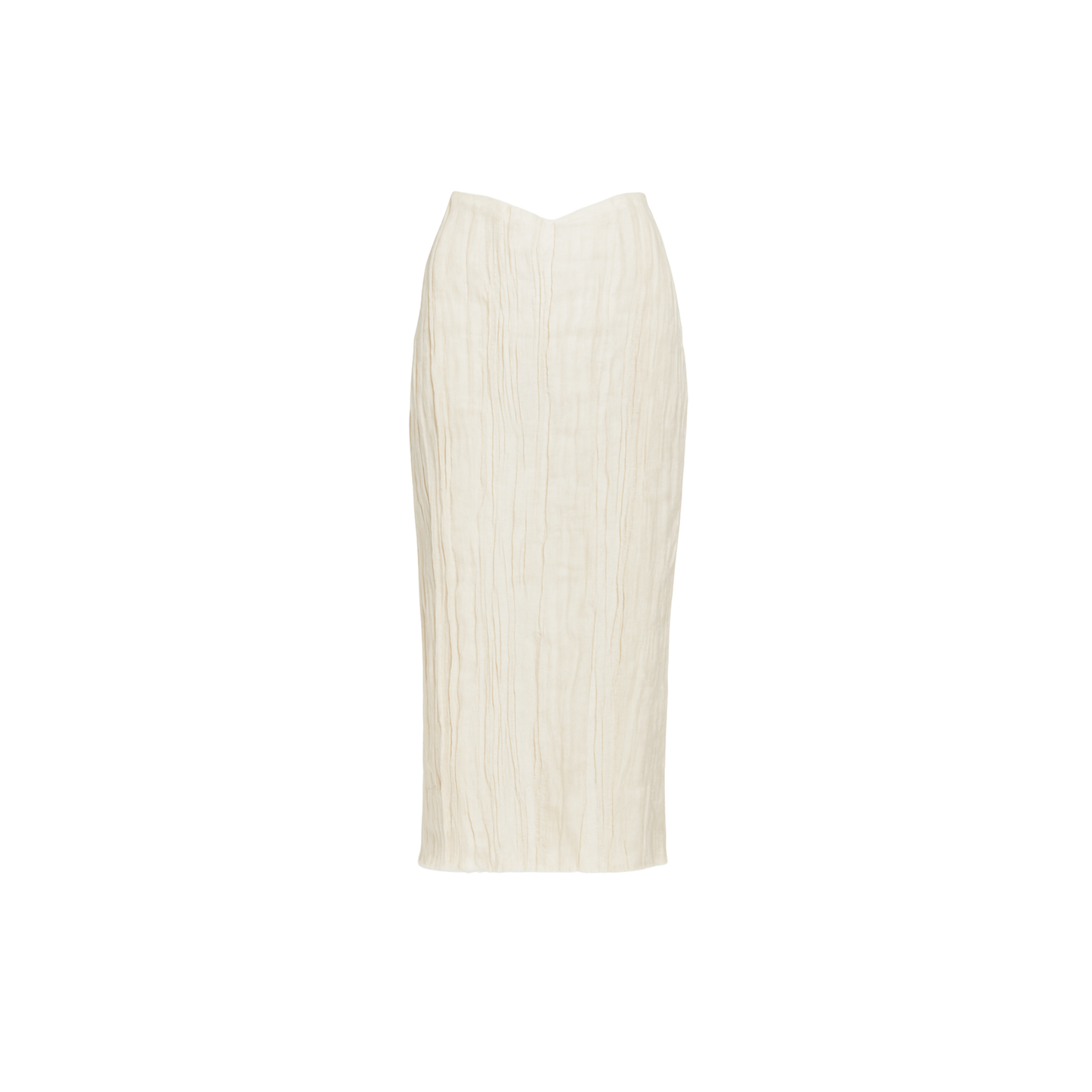 Falda Pitillo Tiras Denim Marfil