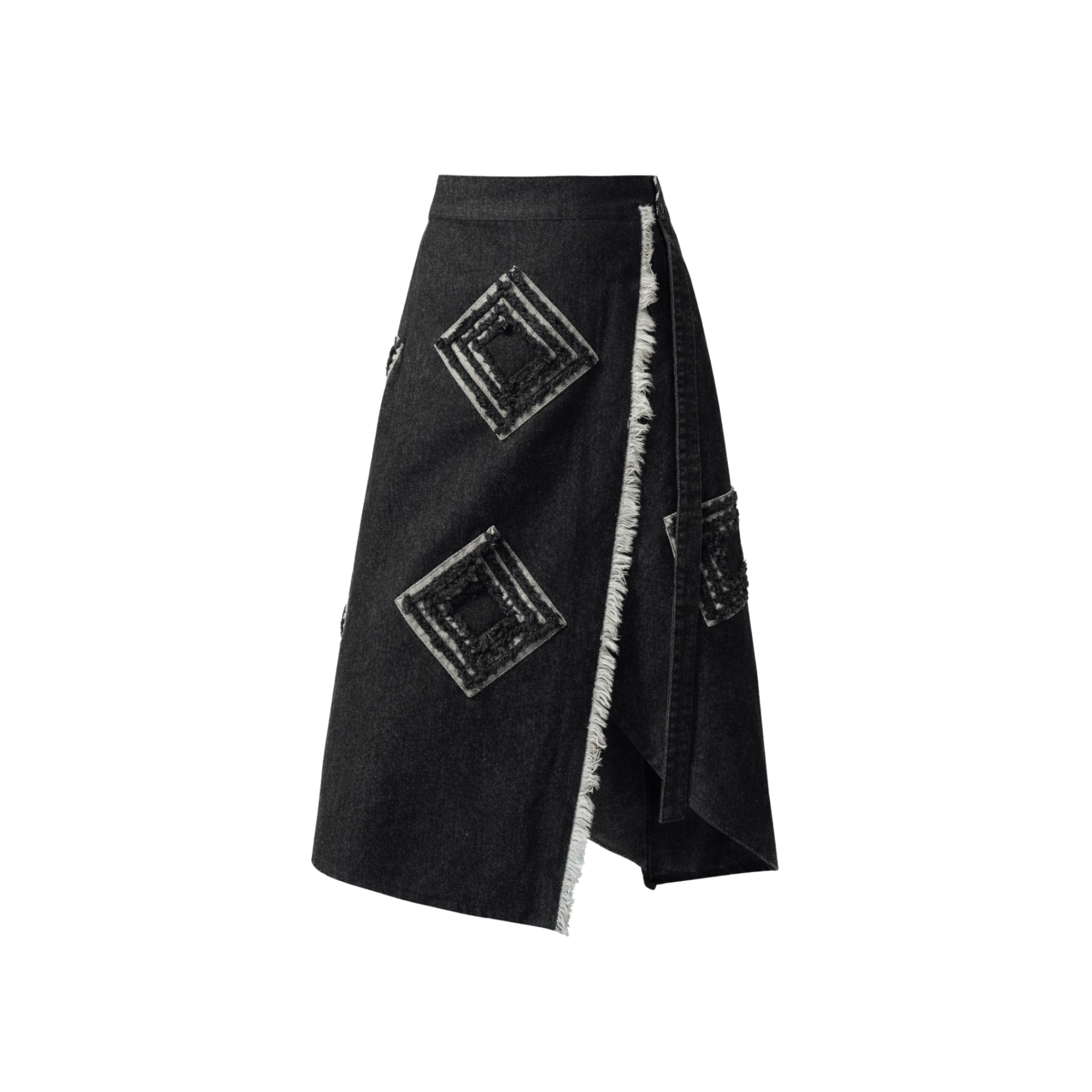 Falda Wrap Espirales Negra