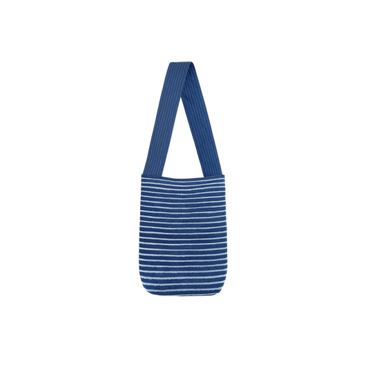 Mochila Tiras Denim Azul Con Blanco