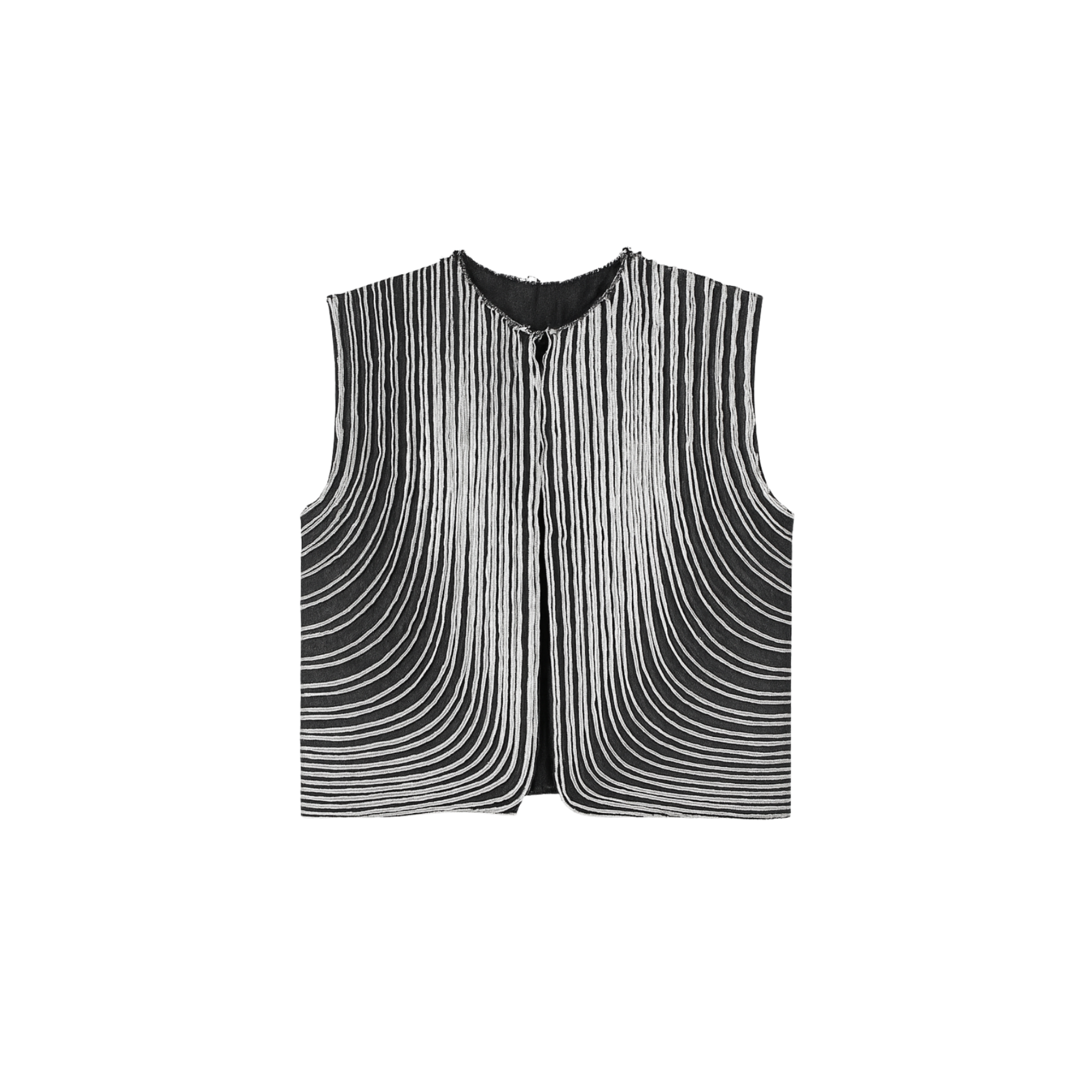 Chaleco Tiras Denim Negro