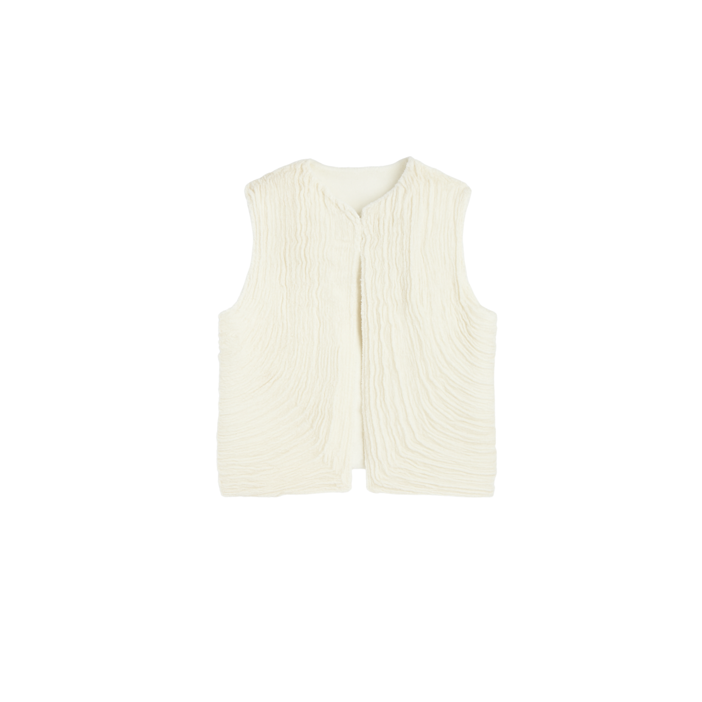 Chaleco Tiras Denim Marfil