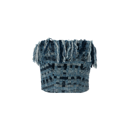 Top Tiras Denim Strapless