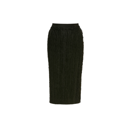 Falda Pitillo Tiras Denim Negra