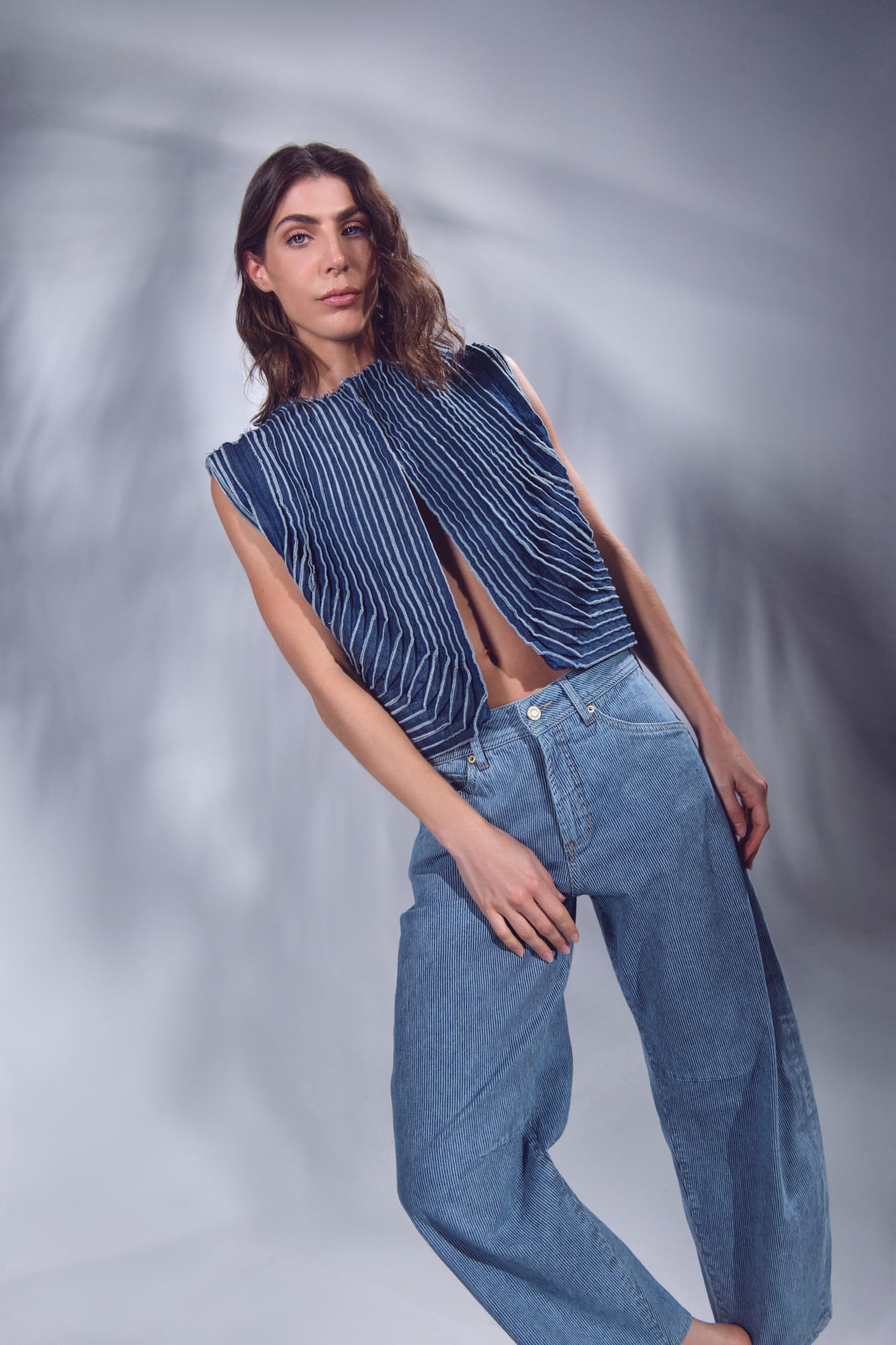 Weaving Vest Denim