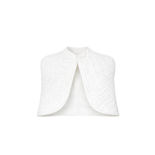 Chaleco Sobrepuesto Tiras Denim Marfil