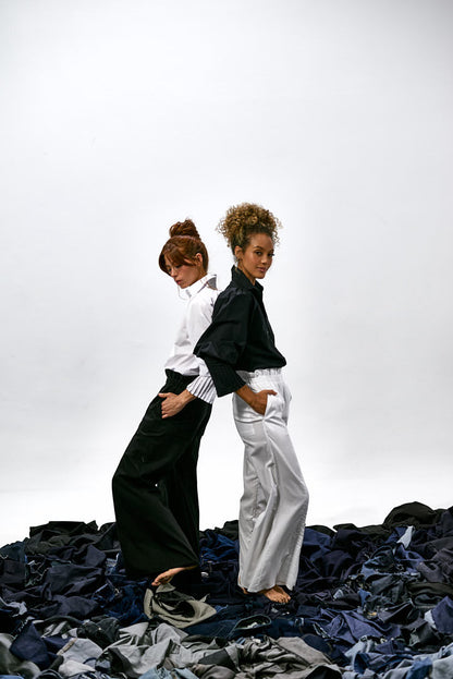 CAMISA MEDIA MANGA ALFORZAS BLANCA