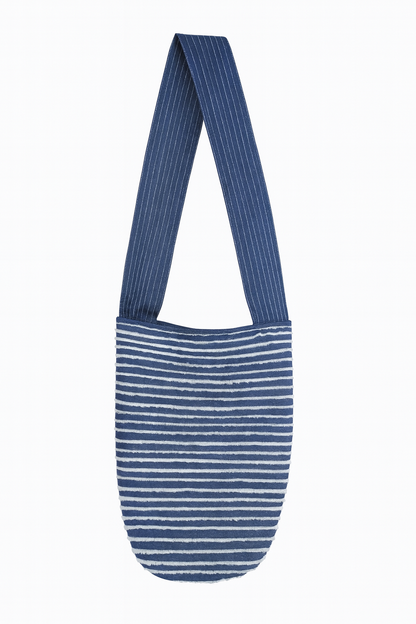 Mochila Tiras Denim Azul Con Blanco