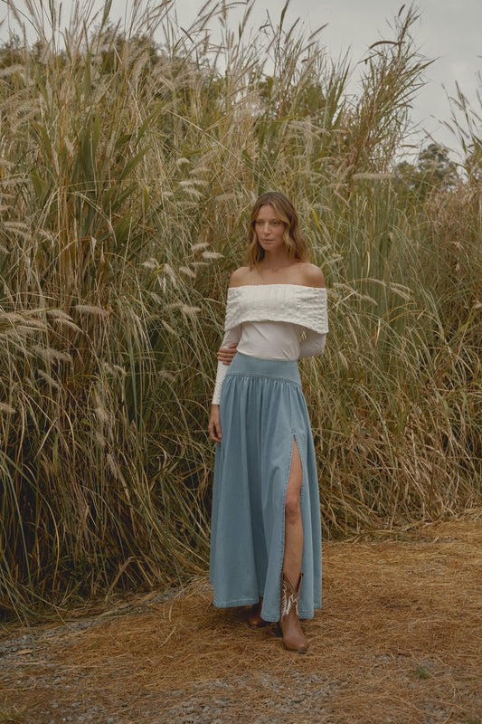 Falda Brisa Denim Azul Claro