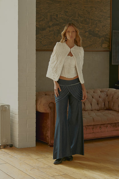 Pantalon Flap Sobrepuesto Denim