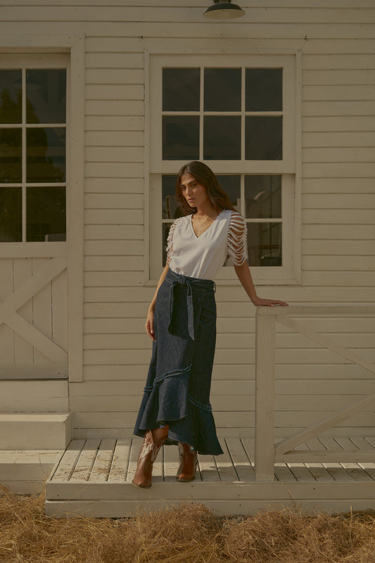 Falda Campana Denim Azul