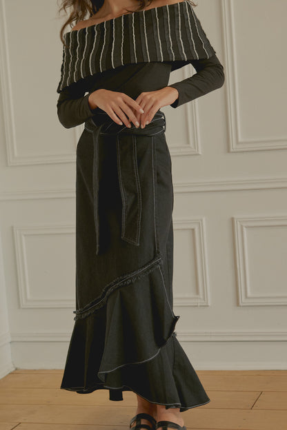 Falda Campana Denim Negro