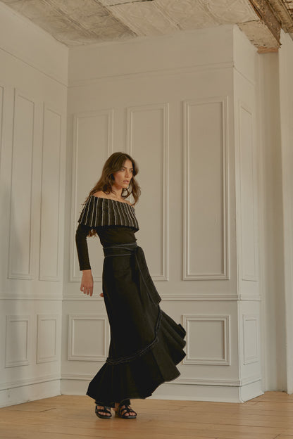 Falda Campana Denim Negro