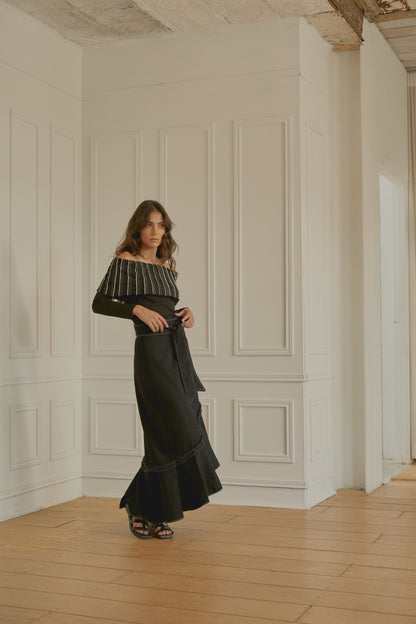 Falda Campana Denim Negro