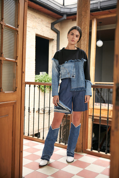 SHORT TIRAS DENIM / ASIMETRICO