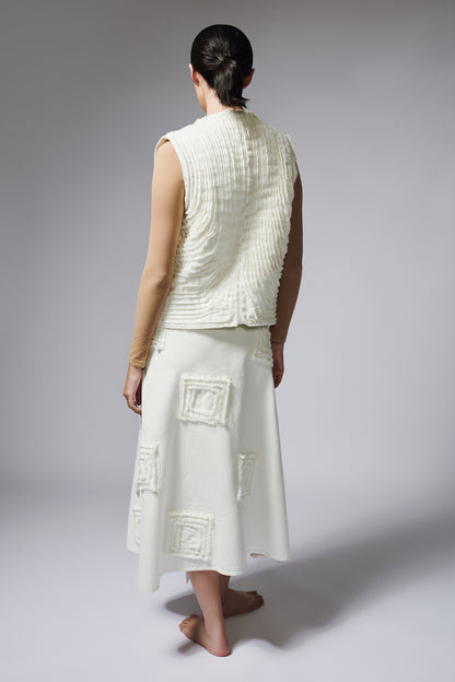 Falda Wrap Espirales Marfil