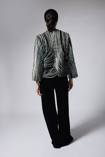 Chaqueta Tiras Denim Negra