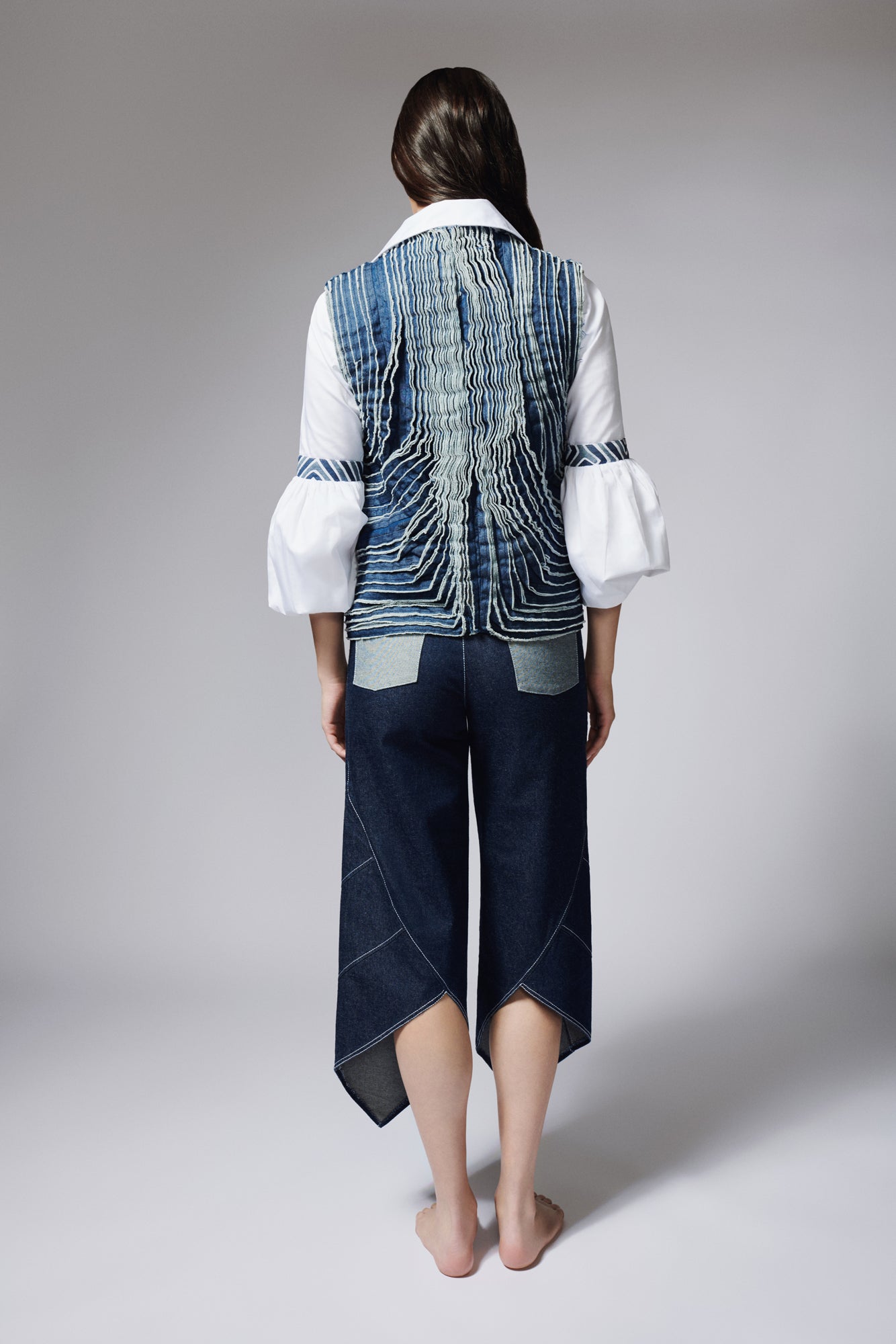 Chaleco Tiras Denim Azul