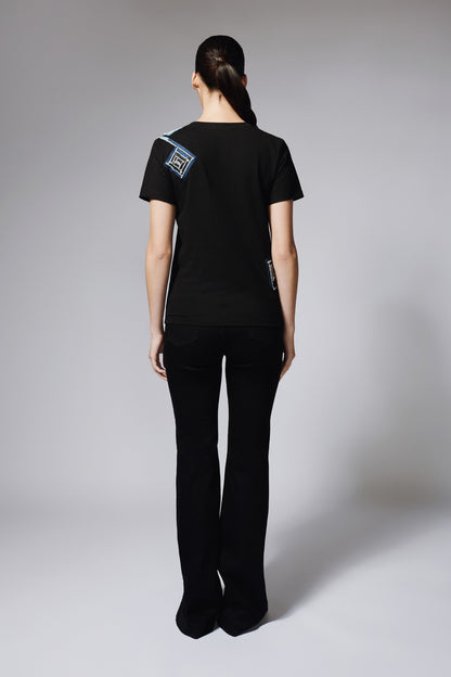 CAMISETA ESPIRALES NEGRA