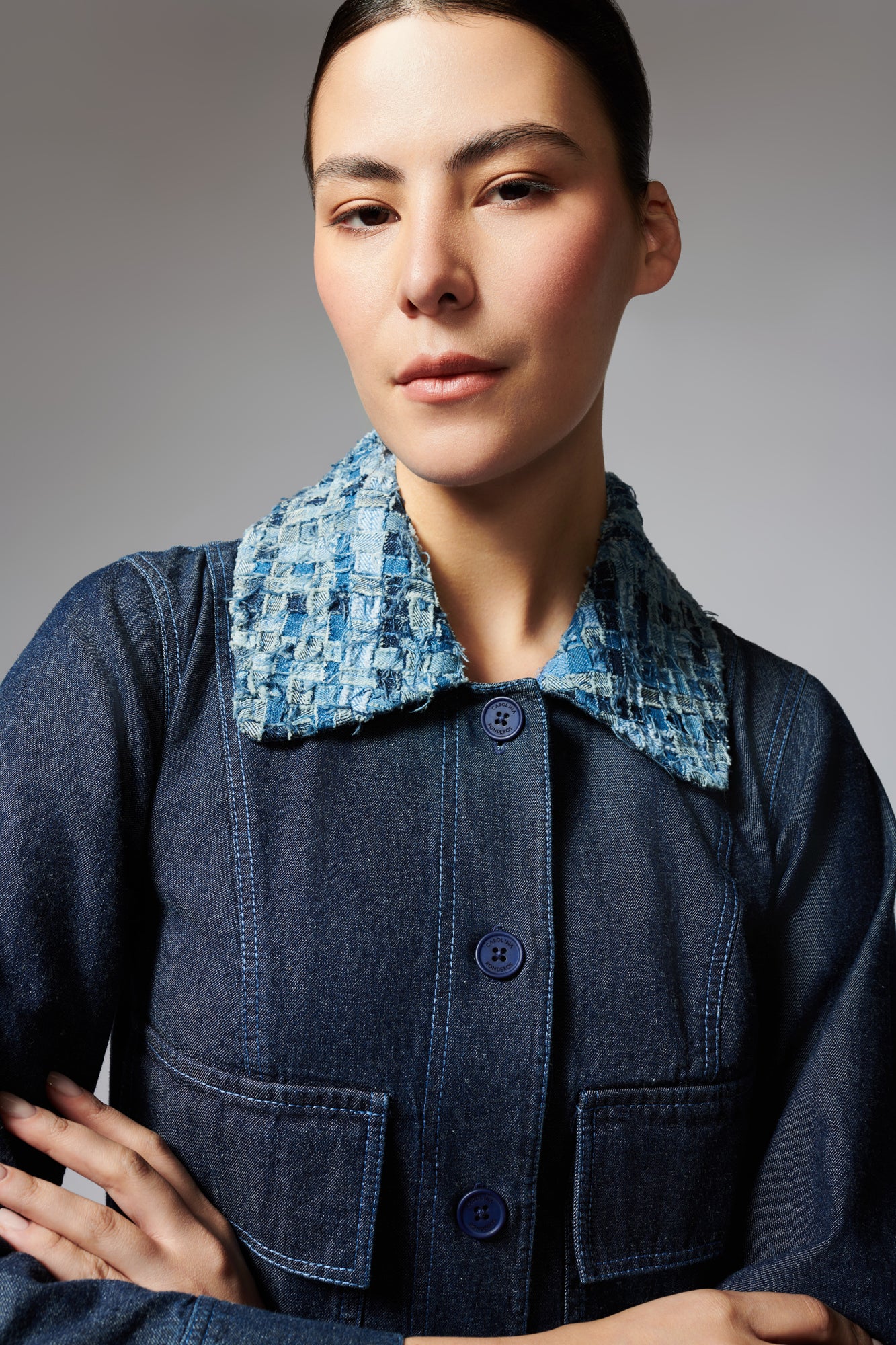CHAQUETA CUELLO TEJIDO