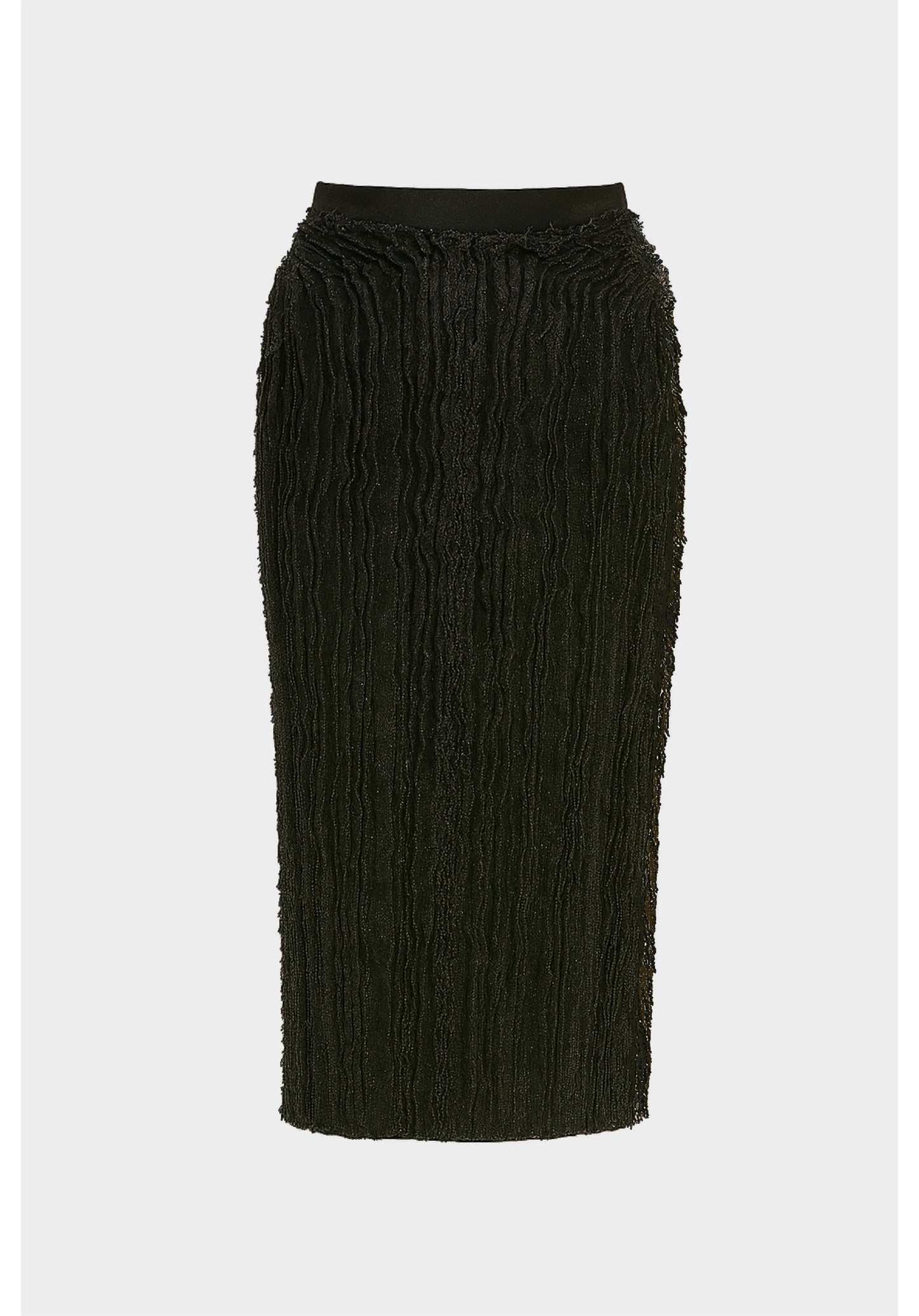 Falda Pitillo Tiras Denim Negra